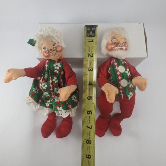 ANNALEE Christmas Mobilitee Mr. & Mrs. Clause Dolls Vintage 1963/1971 8" - Picture 10 of 10
